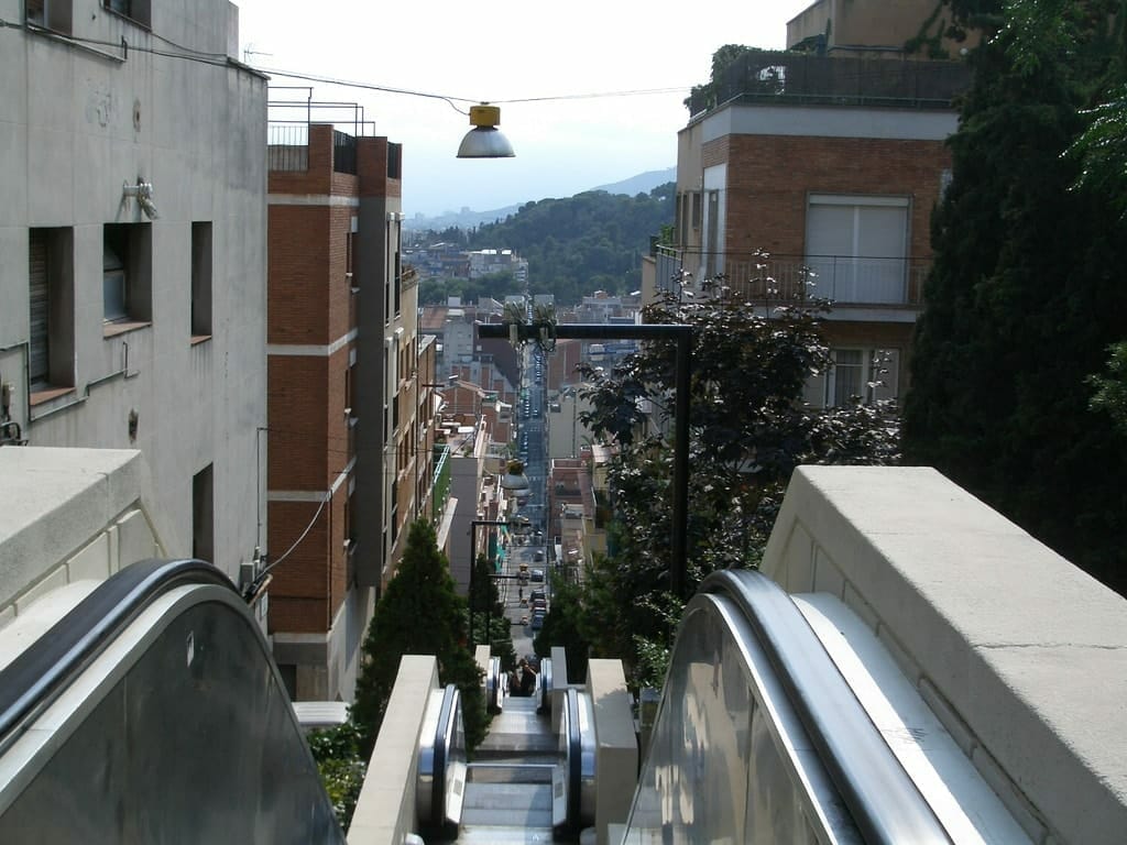 escalator_parc_guell se rendre à l'entrée du parc guell