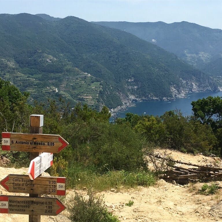 cinque terre panneaux vue sur Monterosso