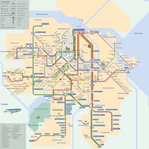 voyage amsterdam map transports en commun