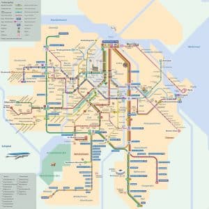 voyage amsterdam map transports en commun