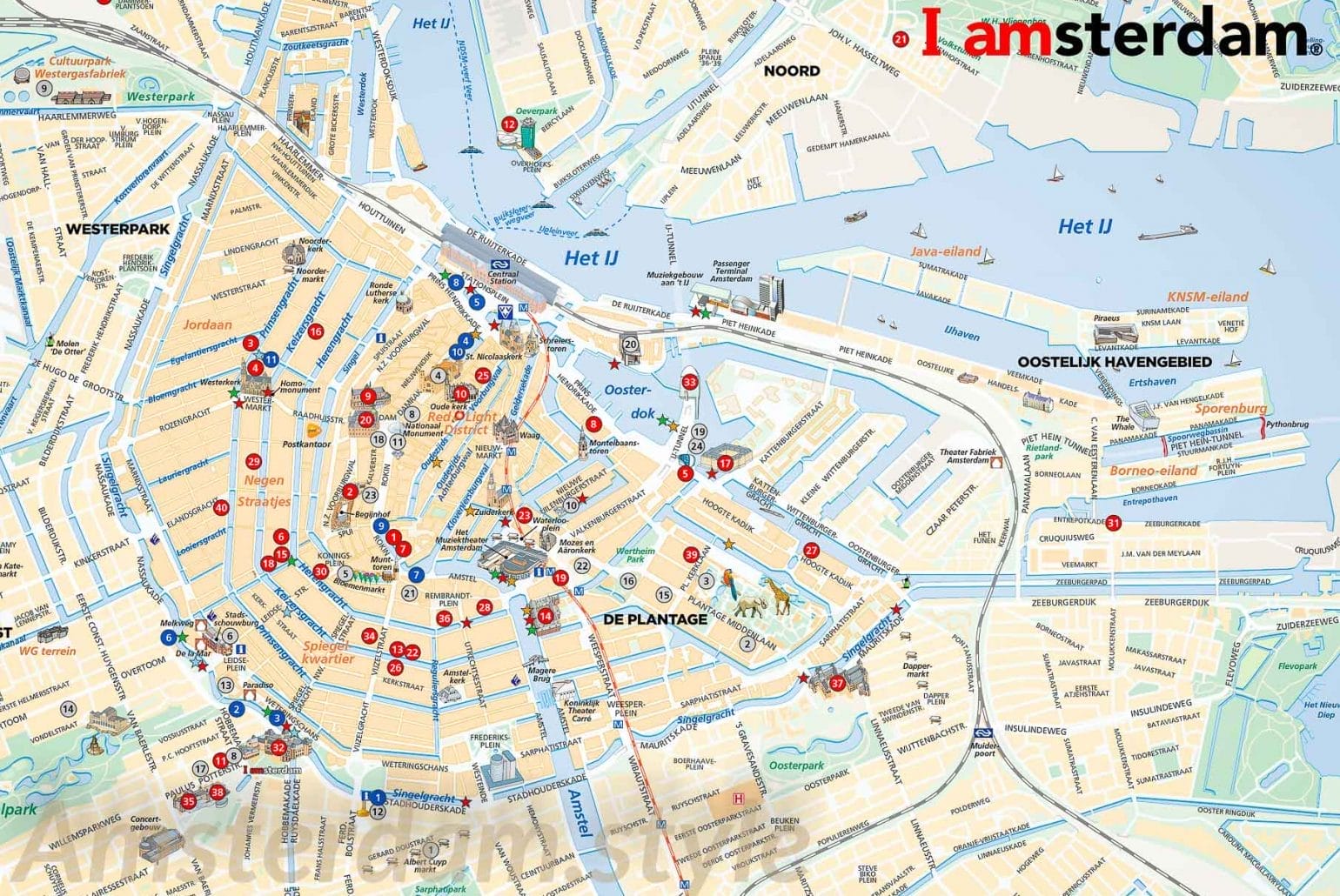 amsterdam centre historique illustre plan carte