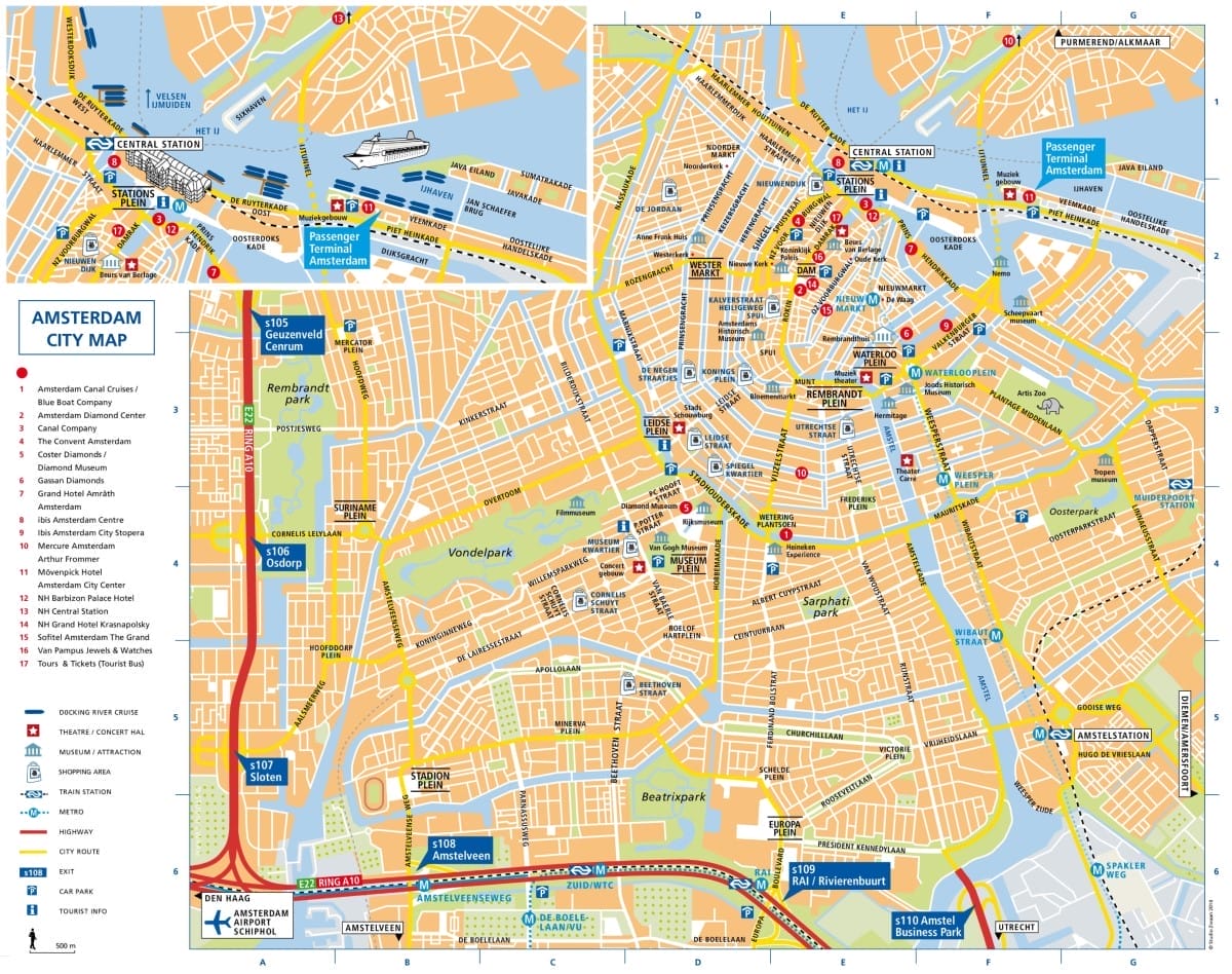 carte amsterdam imprimer touristique