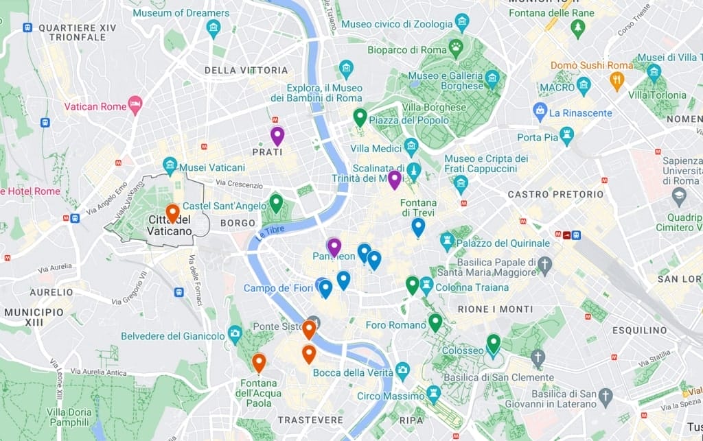 itineraire visiter rome 3 jours