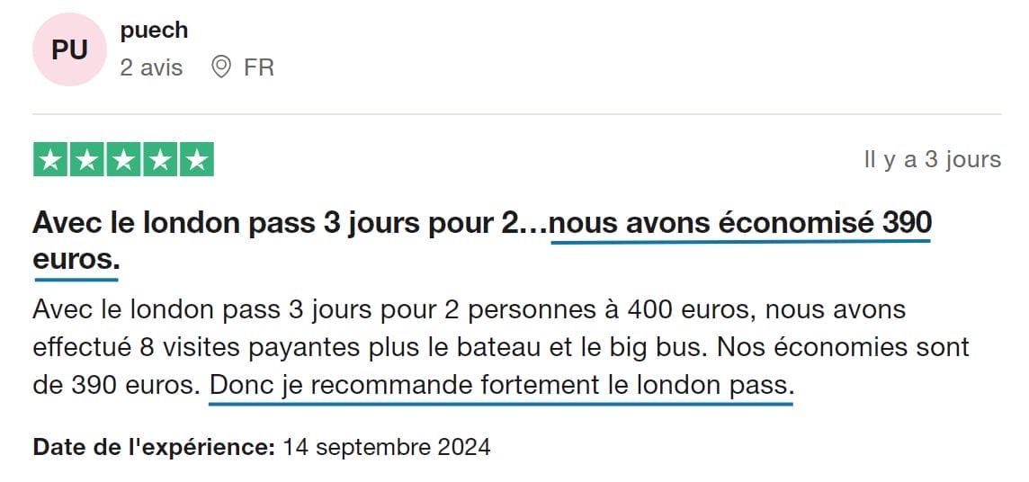 London pass avis client