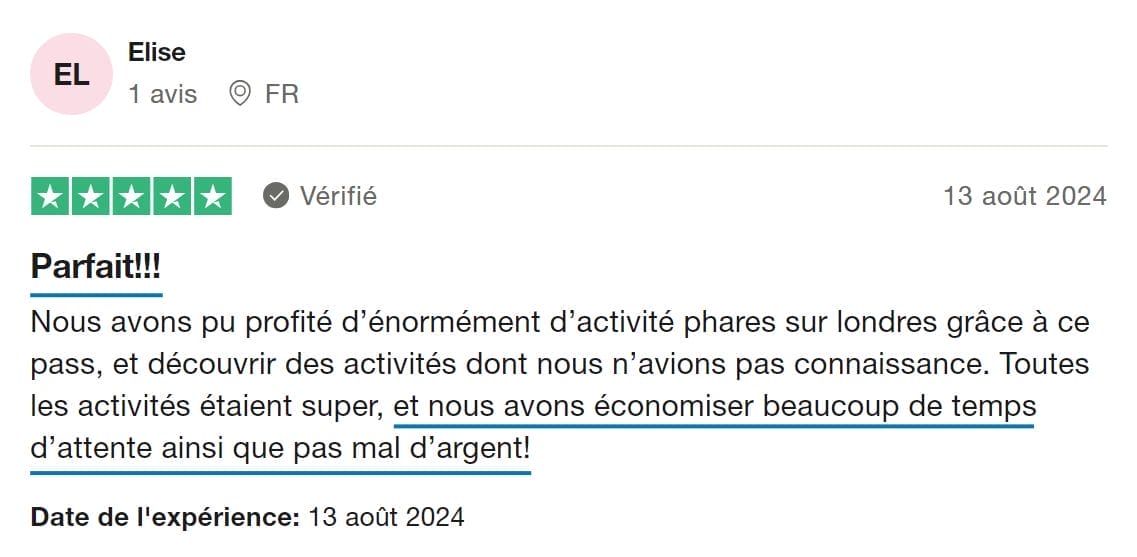 London pass avis Trustpilot