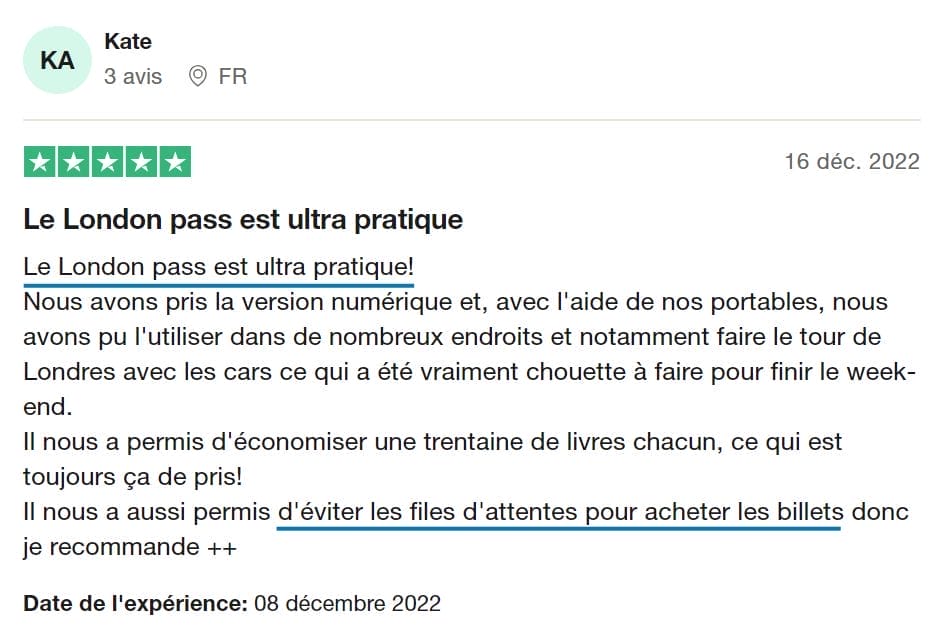 Londres pass avis client