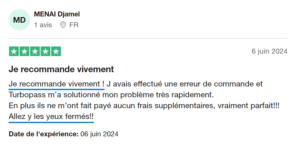 Turbopass Londres avis trustpilot