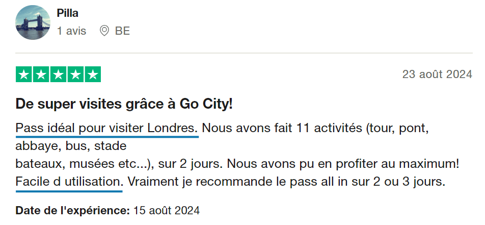 London Explorer Pass avis client