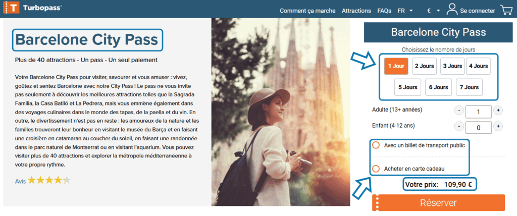 Turbopass Barcelone prix
