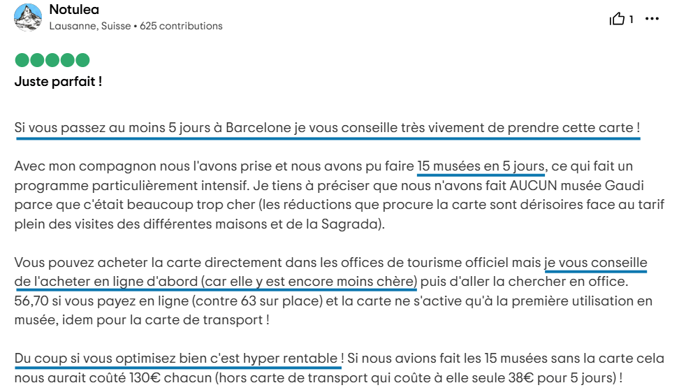 Avis Barcelona Card avis tripadvisor