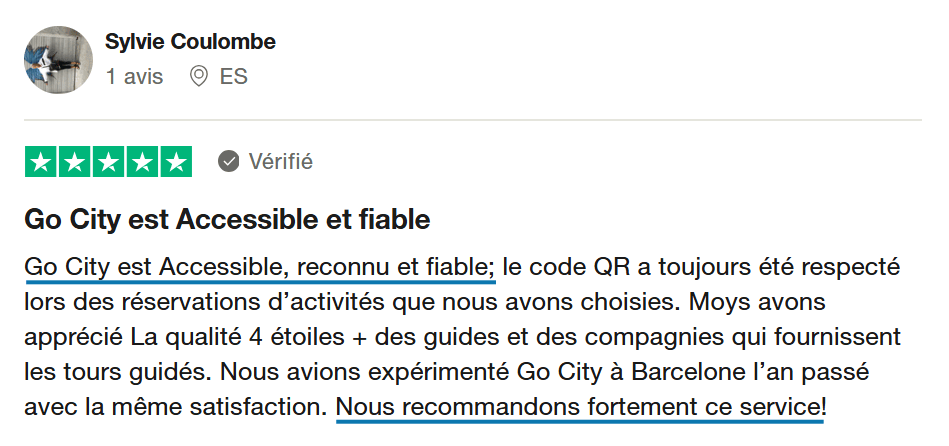 Avis Barcelona Explorer Pass trustpilot