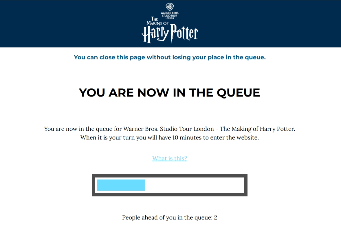 billet harry potter file attente site internet officiel warner