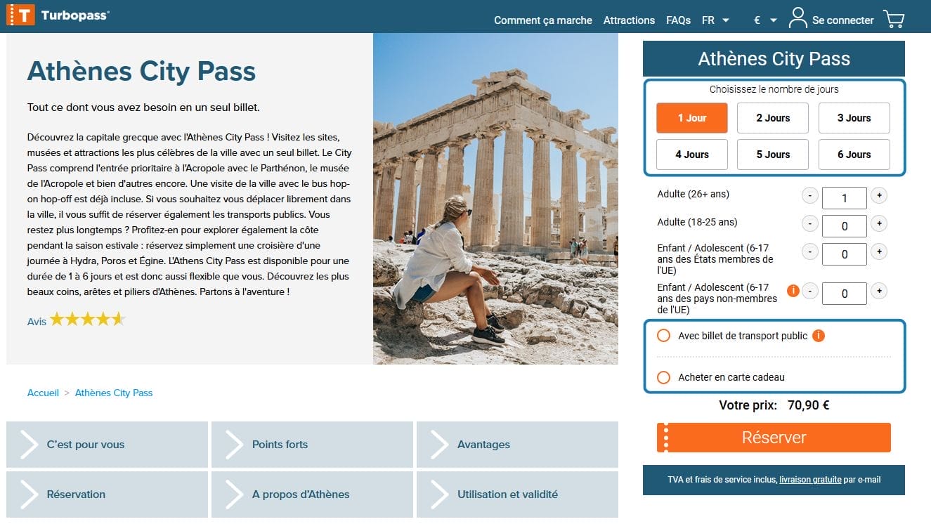 Turbopass Athènes prix