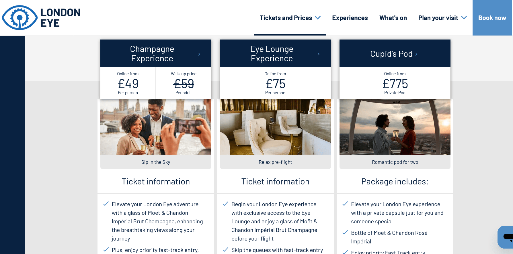 Les billets VIP du London Eye