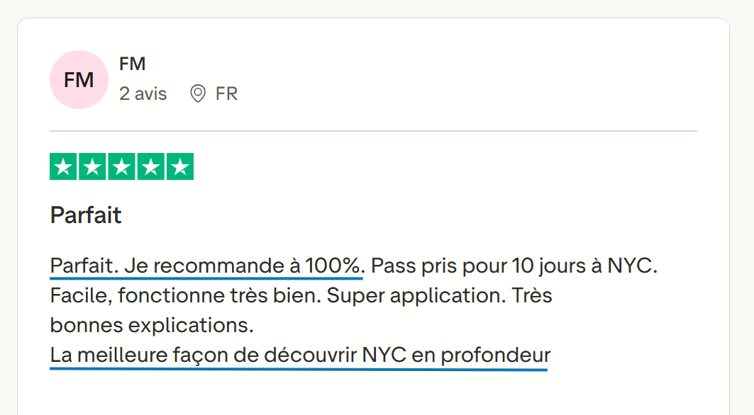 The New York Pass Avis trustpilot