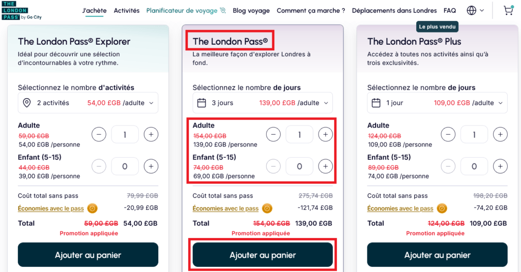 utiliser code reduction_ the london Pass valide